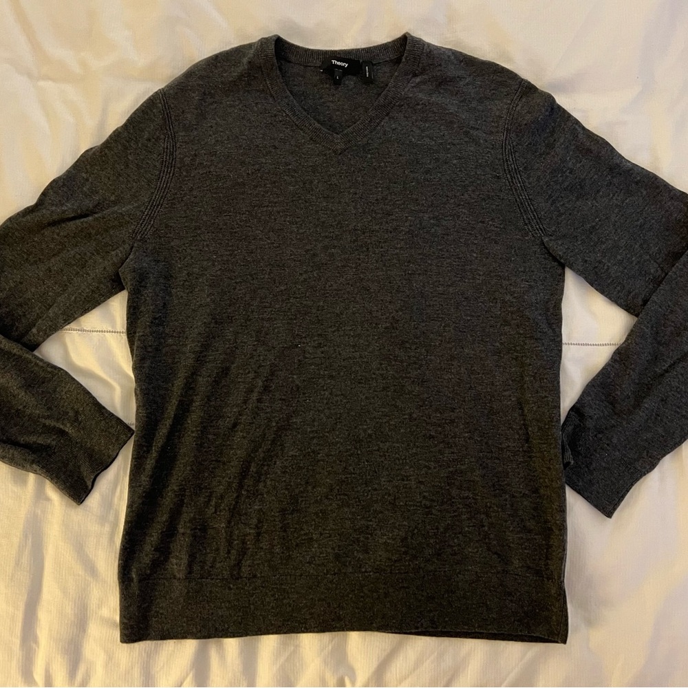 Theory men’s dark gray sweater, size L